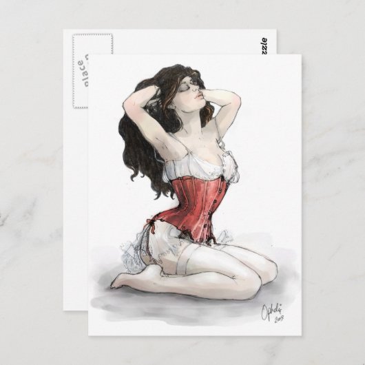 Vrouw in het Rode Korset Briefkaart (Voorkant / Achterkant)