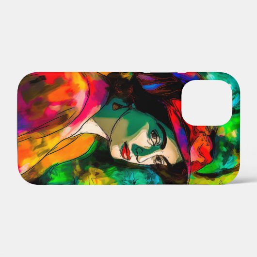 Vrouw in het Rode Pet Case-Mate iPhone Case (Achterkant (horizontaal))