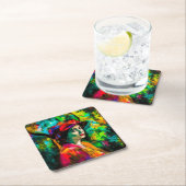 Vrouw in het Rode Pet Kartonnen Onderzetters (Insitu)