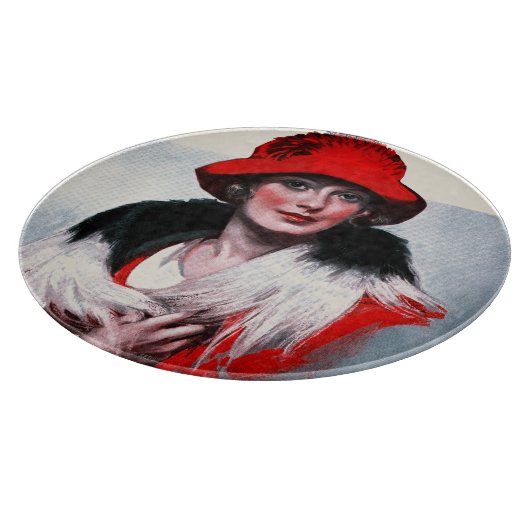 Vrouw in het Rode Pet Snijplank (Hoek)