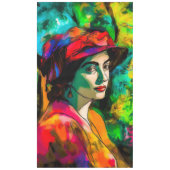 Vrouw in het Rode Pet Tafelkleed (Voorkant)