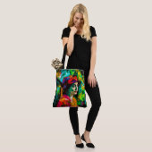 Vrouw in het Rode Pet Tote Bag (Op model)