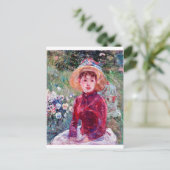 Vrouw in het rood, Berthe Morisot Briefkaart (Staand voorkant)