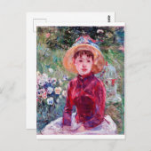 Vrouw in het rood, Berthe Morisot Briefkaart (Voorkant / Achterkant)