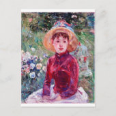 Vrouw in het rood, Berthe Morisot Briefkaart (Voorkant)