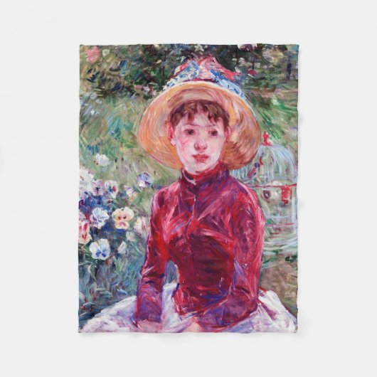 Vrouw in het rood, Berthe Morisot Fleece Deken (Voorkant)