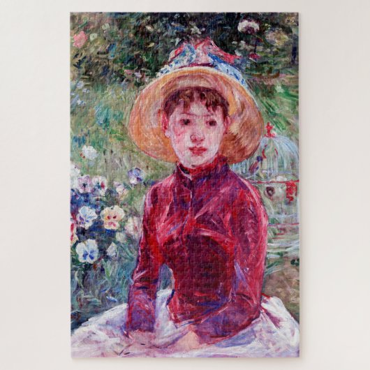 Vrouw in het rood, Berthe Morisot Legpuzzel (Verticaal)