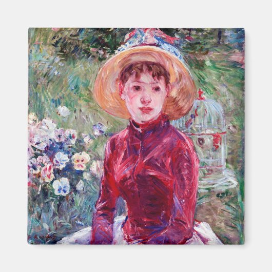 Vrouw in het rood, Berthe Morisot Magneet (Voorkant)