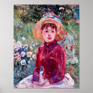 Vrouw in het rood, Berthe Morisot Poster