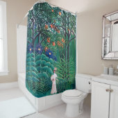 Vrouw in het tropisch regenwoud douchegordijn (In situ)