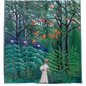 Vrouw in het tropisch regenwoud douchegordijn (Voorkant)