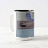 Vrouw in hout schilderen Mok (Voorkant links)