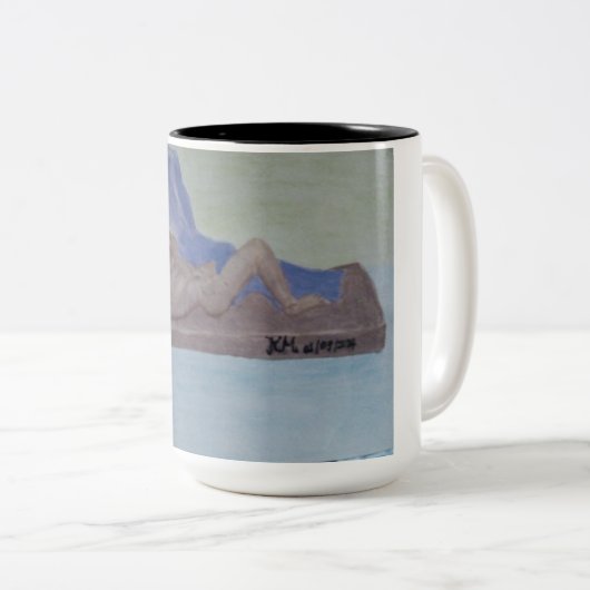 Vrouw in hout schilderen Mok (Voorkant rechts)