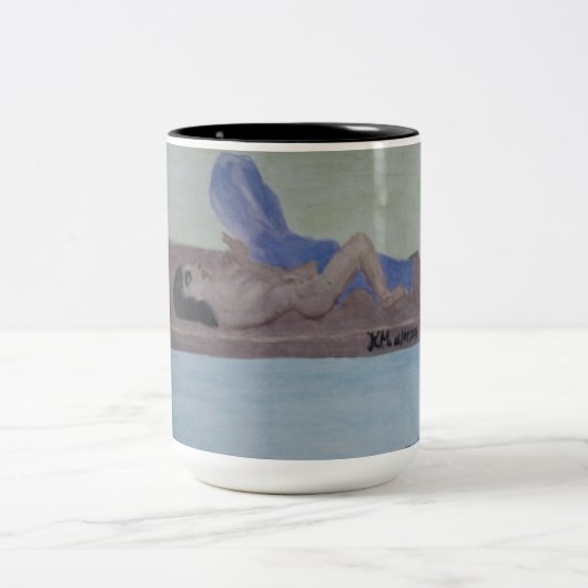 Vrouw in hout schilderen Mok (Center)