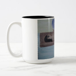 Vrouw in hout schilderen Mok