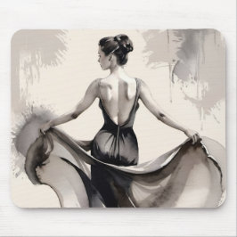 Vrouw in jurk kunst muismat