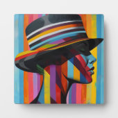 Vrouw in kleurrijk Pet 2 Opvallend silhouet Fotoplaat (Voorkant)