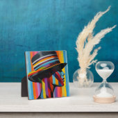 Vrouw in kleurrijk Pet 2 Opvallend silhouet Fotoplaat (Insitu)