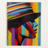 Vrouw in kleurrijk Pet 2 Opvallend silhouet Planner (Voorkant)