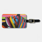 Vrouw in kleurrijk Pet 3 Opvallend silhouet Bagagelabel (Voorkant horizontaal)