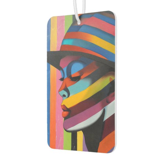 Vrouw in kleurrijk Pet 3 Opvallend silhouet Luchtverfrisser (Links)