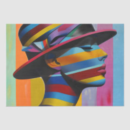 Vrouw in kleurrijk Pet 6 Opvallend silhouet Tissuepapier