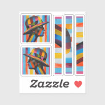 Vrouw in Kleurrijk Pet opvallend silhouet