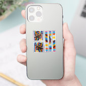 Vrouw in Kleurrijk Pet opvallend silhouet Sticker (Telefoon)