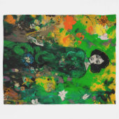 Vrouw in kleurrijk veld fleece deken (Voorkant (Horizontaal))