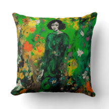 Vrouw in kleurrijk veld