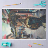 Vrouw in kostuum Alligator Beauty Decoupage Tissuepapier (Craft)