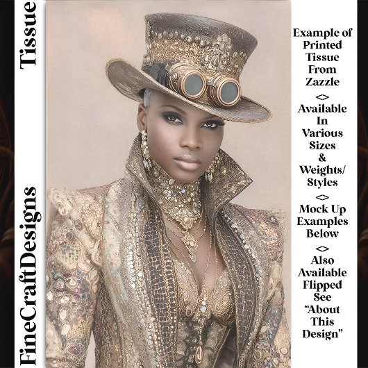 Vrouw in kralen jas & Pet DM5R Decoupage Tissuepapier