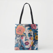 Vrouw in kunstvorm tote bag (Voorkant)