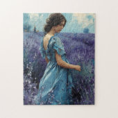 Vrouw in lavendelveld  legpuzzel (Verticaal)