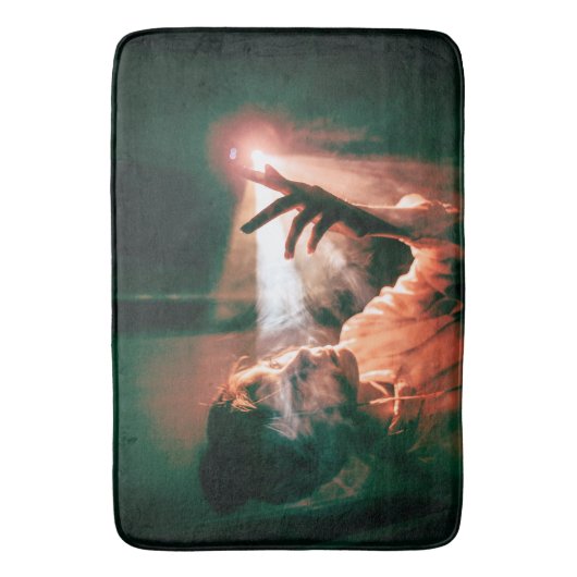 Vrouw in licht en rook badmat (Voorkant Verticaal)