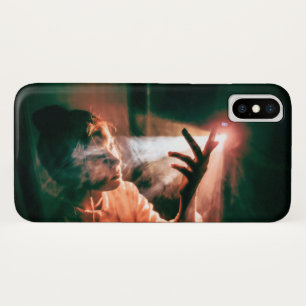 Vrouw in licht en rook Case-Mate iPhone case