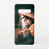 Vrouw in licht en rook samsung galaxy hoesje (Achterkant)