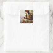 Vrouw in liefde, 1856 vierkante sticker (Tas)