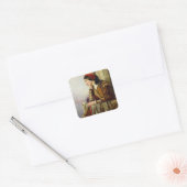 Vrouw in liefde, 1856 vierkante sticker (Envelop)