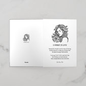 Vrouw in liefde gedicht zwart-witte rozen folie wenskaart (Buiten Laag)
