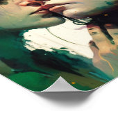 Vrouw in liefde Kleurrijk gemengd media schilderen Poster (Hoek)