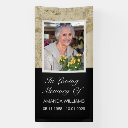  vrouw in liefdevolle Memory Grave Hoesje deken Spandoek (Verticaal)