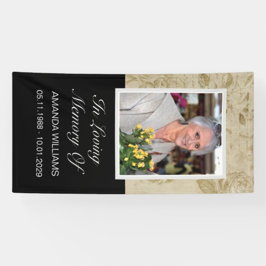  vrouw in liefdevolle Memory Grave Hoesje deken Spandoek (Horizontaal)