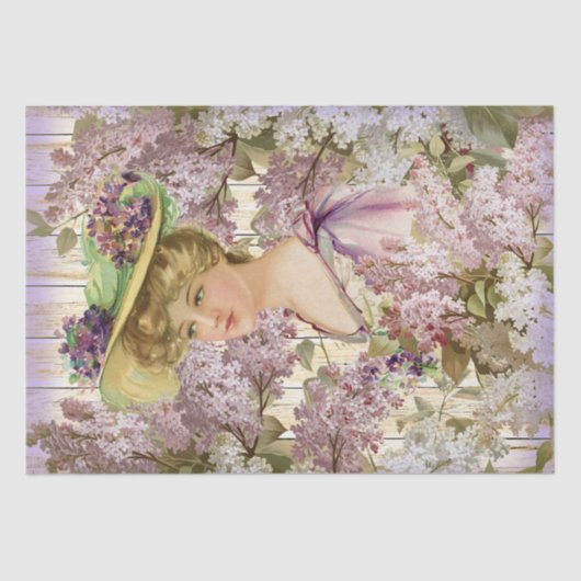 vrouw in Lilacs-ontkoppeling Tissuepapier (Voorkant)