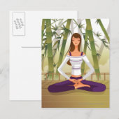 Vrouw in lotuspositie, meditatie briefkaart (Voorkant / Achterkant)