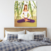 Vrouw in lotuspositie, meditatie canvas afdruk (Insitu (Slaapkamer))