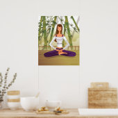 Vrouw in lotuspositie, meditatie poster (Keuken)