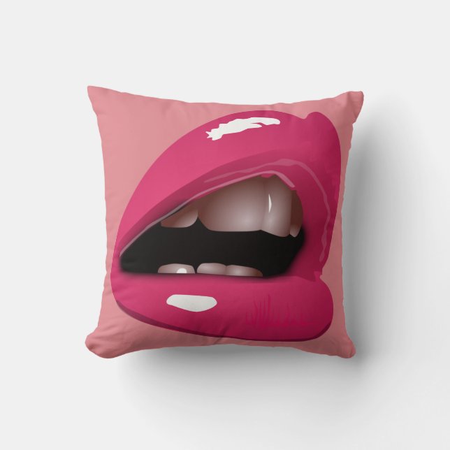 Vrouw in magenta Pillow Kussen (Voorkant)