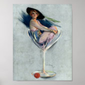 vrouw in Martini Glass Poster (Voorkant)