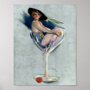 vrouw in Martini Glass Poster